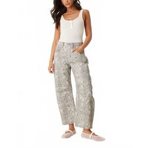 NEW FREE PEOPLE good luck mid rise barrel jeans in snake combo